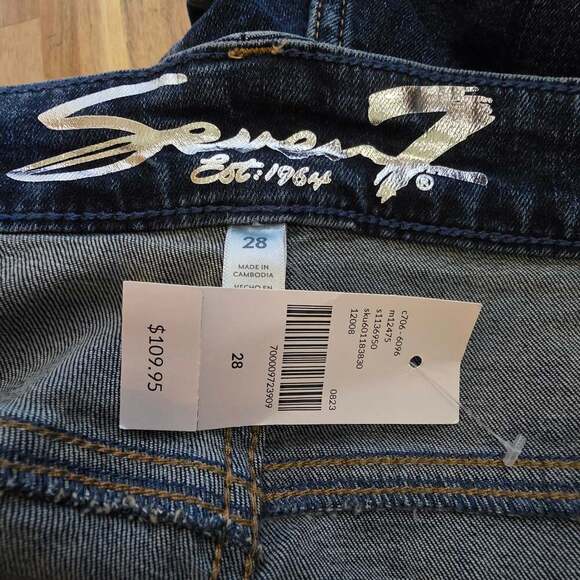 SEVEN 7 of all Man Kind Wide Leg Center Stitch Jeans Mid Rise Dark Wash size 28 - Picture 10 of 10